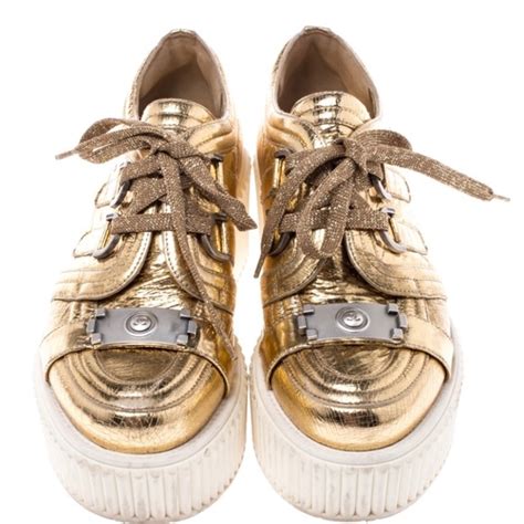 chanel shoes sneakers gold|Chanel shoes official site.